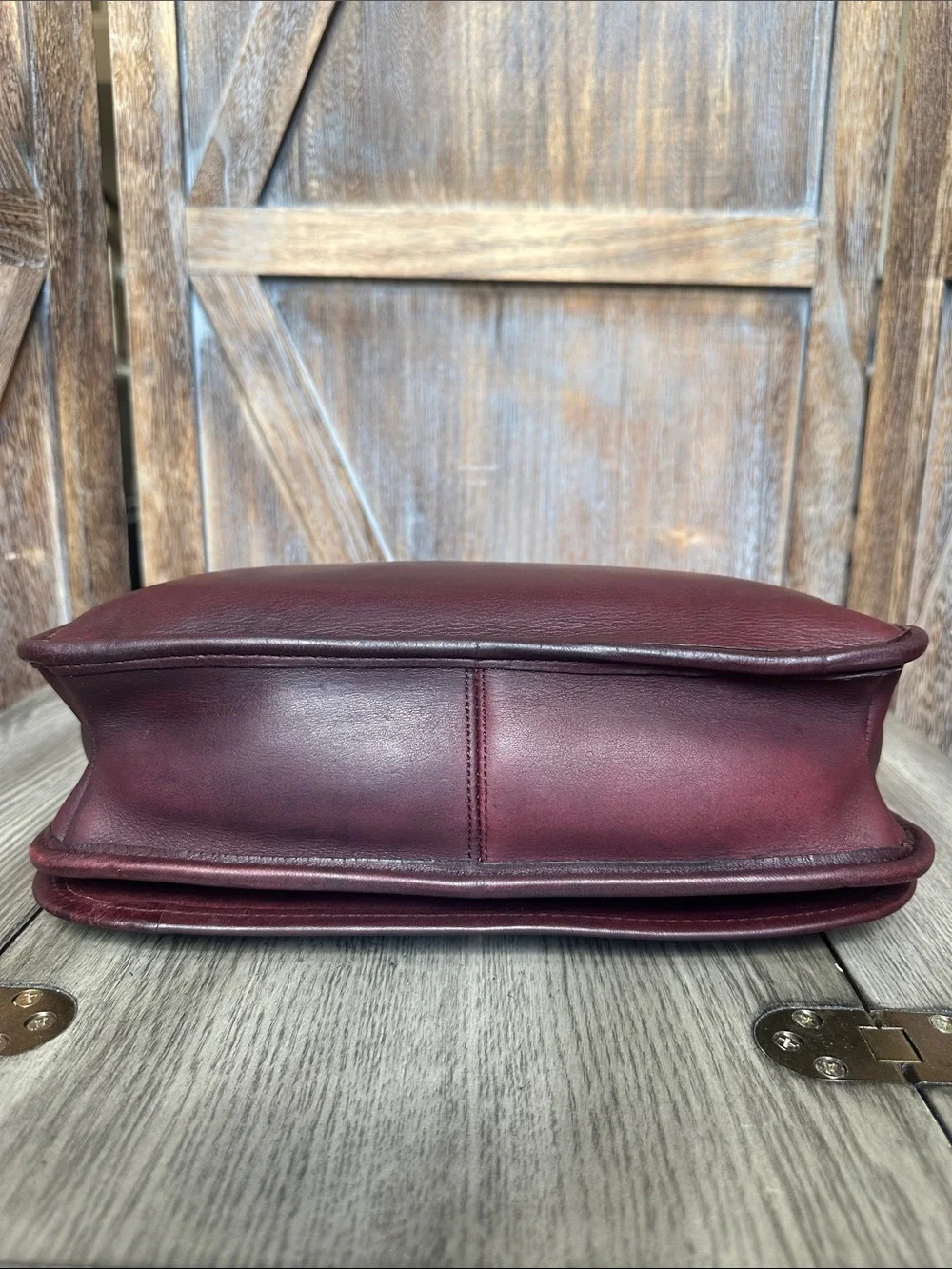Coach RARE Vintage Oxblood Burgundy Leather Clutch Crossbody HARD TO FIND!! - Picture 6 of 16